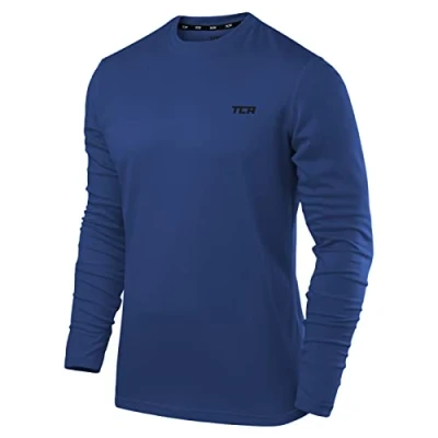 Image of TCA Element Mens Workout Gym Clothing Long Sleeve Running Top For Men Cabernet, M