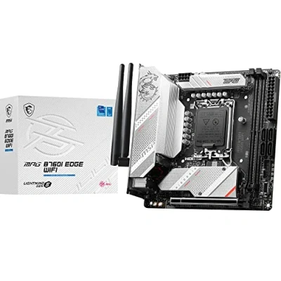 Image of MSI MPG B760I EDGE WIFI Motherboard, Mini ITX Supports Intel 14th, 13th &amp; 12th Gen Core Processors, LGA 1700 8 Direct 90A VRM, DDR5 Memory Boost 7200+MHz/OC, PCIe 5.0 x16, 2 x M.2 Gen4, Wi Fi 6E