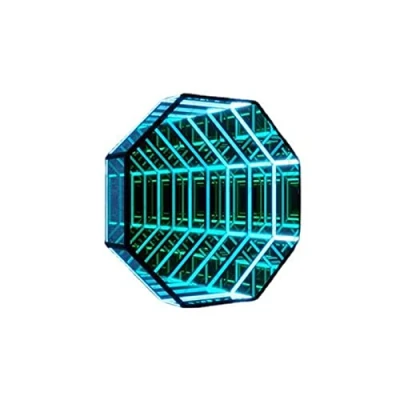 Image of QOR Mirror Tunnel Night Light, 3D Light Premium Infinity Usb Powered(Size:medium 50cm)