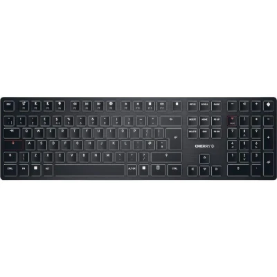 Image of CHERRY KW X ULP Ultra Flat Mechanical High End Keyboard, UK Layout (QWERTY), Wireless Multi Device Keyboard for up to 4 Devices, Rechargeable, Black