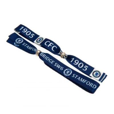 Image of Chelsea Football Club 2 Pack Summer Footy Festival Wristbands Blue White Crest