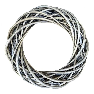 Image of Red Hamper Wicker Small Antique Wash Ring Wreath, H7 x W38 D38cm