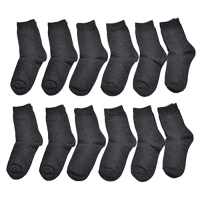 Image of 12 pairs of Boys Plain Grey socks School