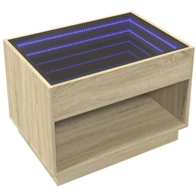 Image of vidaXL Coffee Table with Infinity LED Sonoma Oak 70x50x50 cm
