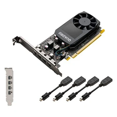 Image of hp Nvidia Quadro P620 2GB Graphics Card (512 CUDA Cores, GDDR5, 128 Bit, PCI Express x16 3.0) With x4 mDP to DP Cables, High &amp; Low Profile Brackets 3ME25AA Plain Boxed