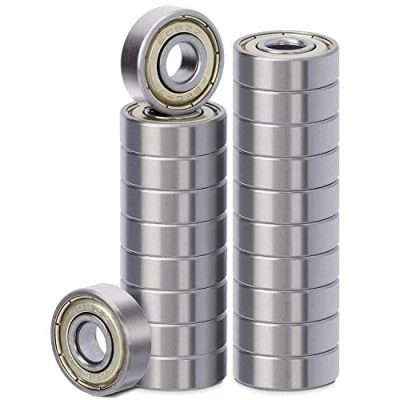Image of 20 Pack 608 zz Ball Bearing, Bearing Steel &amp; Double Iron Sealed Miniature Deep Groove Bearings for Skateboards, Inline Skates, Scooters, Roller Blade Skates Long Boards (8mm x 22mm 7mm)