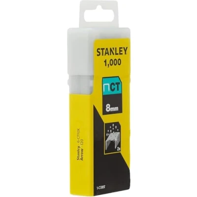 Image of Stanley 1 CT305T 8mm Flat Narrow Crown Staples (1000 Pieces), Silver