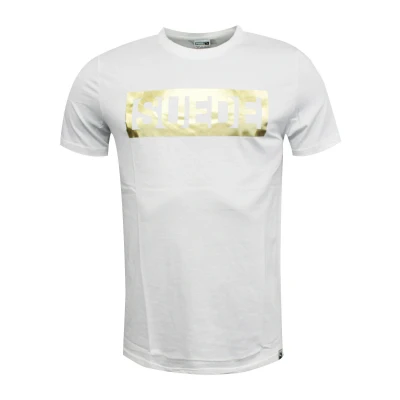 Image of Puma T Shirt Suede White/Gold Size: S (Small)