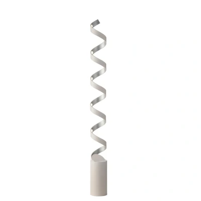 Image of HELIX LED Swirl Floor Lamp White, Silver 2400lm 3000K 14.5x152cm