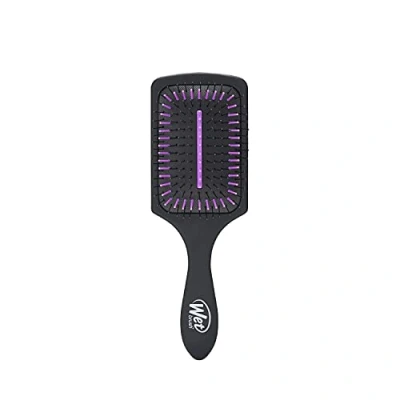 Image of WetBrush Paddle Detangler with HeatFlex Bristles and Aquavents to Help Drying, Wider Surface Area Detangles in Less time Ease, Suitable for All Hair Types, Infused Charcoal, Black