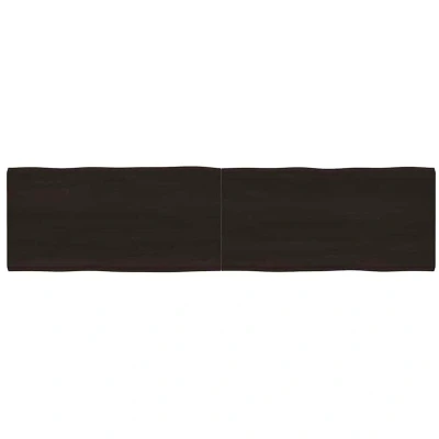 Image of vidaXL Table Top Dark Brown 200x50x(2 6) cm Treated Solid Wood Live Edge