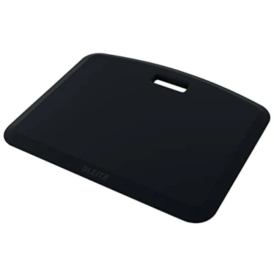 Image of Leitz Anti Fatigue Mat, Cushioned Floor Mat For Home Or Office, Includes Handle, Reduces Fatigue, Leg &amp; Foot Pain, Compact Size, Made From Strong, Soft Foam, Ergo Cosy, Velvet Grey, 53690089