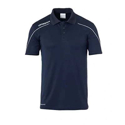 Image of Uhlsport Stream 22 Polo Shirt Navy/White, 4X Large