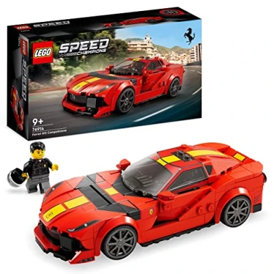 Image of LEGO Speed Champions Ferrari 812 Competizione, Sports Car Toy Model Building Kit for Kids, Boys &amp; Girls, 2023 Series, Collectible Race Vehicle Set 76914