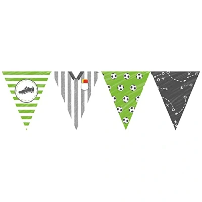 Image of Amscan 9903019 Kicker Football Kids Birthday Party Paper Pennant Banner Decoration 4m