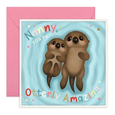 Image of Central 23 Birthday Card For Nanny &#039;Nanny You’re Otterly Amazing&#039; Grandma Mother&#039;s Day Happy Bday Nanna Cards Comes With Cute Stickers