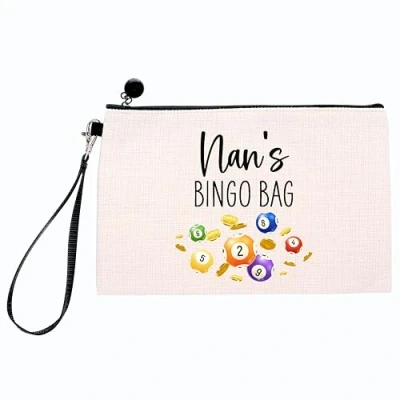 Image of Drifting Ducks Nan Bingo Bag Linen Style Dabbers Case Pouch Gift