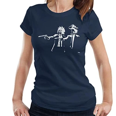 Image of Cloud City 7 Hong Kong Phooey Nyan Cat Women&#039;s T Shirt Navy Blue
