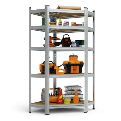 Image of VonHaus Garage Shelving Units Heavy Duty Unit for Home, Office, Shed and Storage 5 Tier Storage, 175kg Capacity Per Shelf 1.5m Racking