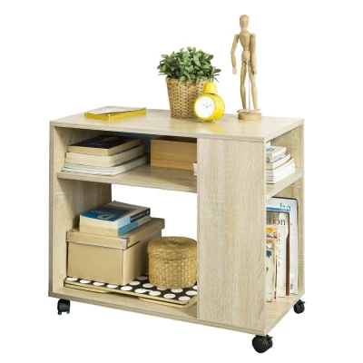 Image of Movable Storage Side Table with 2 Tiers Bookcase,FBT34 N Sobuy