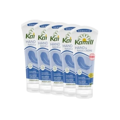 Image of Kamill Hand &amp; Nail Cream Sensitive (3 x 100 ml) Fragrance Free, Ideal for Allergy Sufferers with Organic Chamomile Bisabolol, Pack of 3