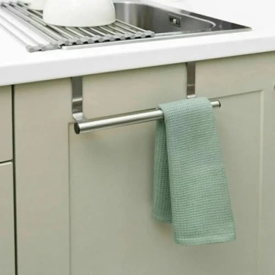 Image of Marco Paul Over Door Towel Rail, Kitchen Tea Holder Hanging Rail Holders Stainless Steel No Drilling Rack Rails