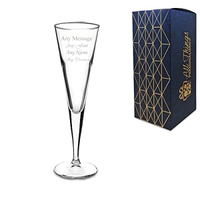 Image of Personalised Engraved 160ml Ypsilon Champagne Flute, Gift Boxed, Perfect for Any Prosecco Lover