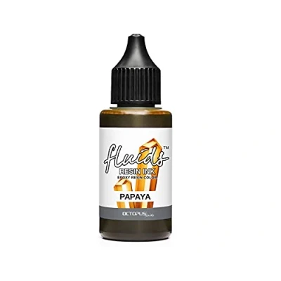 Image of Octopus Fluids resin Ink PAPAYA, Alcohol for epoxy and UV Resin, colour translucent art, dye liquid, 30 ml, orange