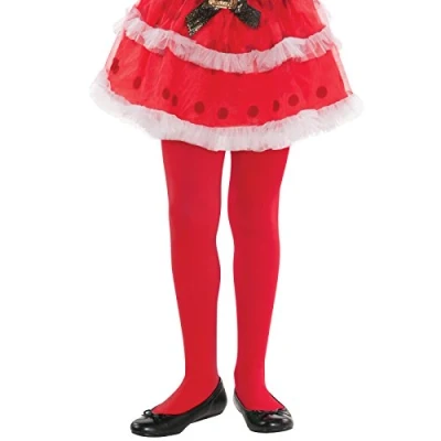 Image of amscan 378899 55 (Ll) Child Girls Red Tights
