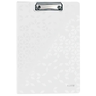 Image of Leitz 41990001 A4 Clipfolder with Cover, Lightweight Polyfoam, WOW Range, White