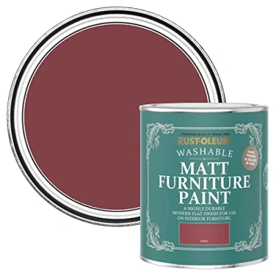 Image of Rust Oleum Red Furniture Paint in Matt Finish Soho 750ml