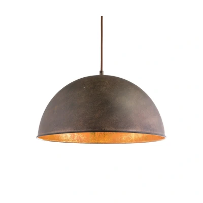 Image of Globo Xirena I rust coloured metal pendant lamp