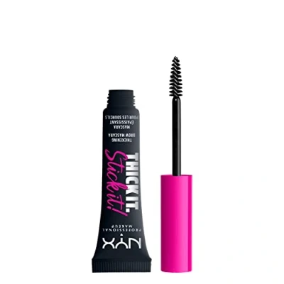 Image of NYX Professional Makeup Thick It. Stick It! Brow Mascara, Tints &amp; Thickens with 16hr Wear, Black