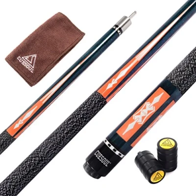 Image of CUESOUL 58 Inch Hardwood Canadian Pool Cue 19 21oz Billiard Stick with Irish Wrap (CSPC010)