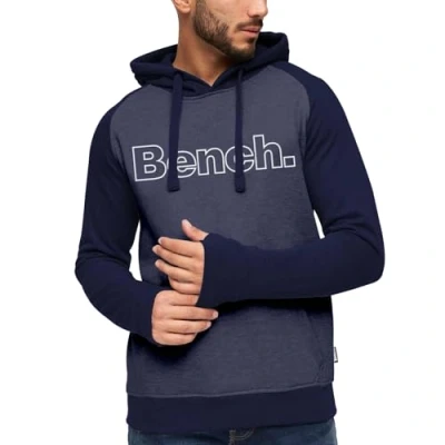 Image of Bench Mens Manchini Pullover Hooded Sweatshirt Hoodie Navy M