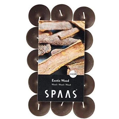 Image of Spaas 30 Scented Tealights in Flatpack, 4.5 Hours, Exotic Wood