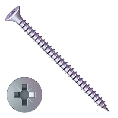 Image of 25x Zinc Countersunk Wood Screws M4 x 60mm for Structural Timber &amp; Masonry