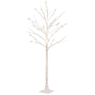Image of vidaXL LED White Birch Tree Warm 72 LEDs 150 cm