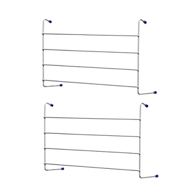 Image of SAONS 4 Tier Clothes Drying Airer Bar Metal Over Radiator Rail Indoor Laundry Dryer Rack (2 x Airer)