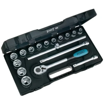 Image of Hazet 906 1/2 Inch Socket Set Black/Blue/Silver (17 Piece)