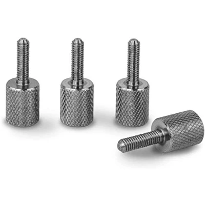 Image of PrecisionGeek Stainless Steel M3.5 x 12mm Knurled Thumb Screws (Set of 4) with Allen Key Socket