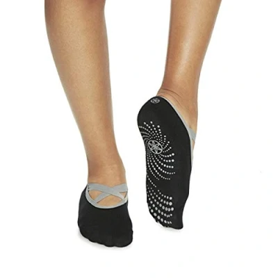 Image of Gaiam Unisex Grippy Yoga Barre Socks, Black, One Size