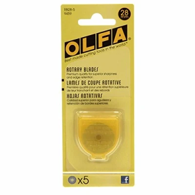 Image of Olfa 28mm Rotary Cutter Replacement Blade Pack of 5