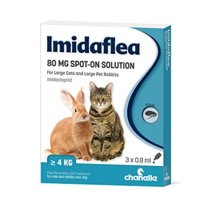 Image of ImidaFLEA Spot On Flea Treatment for Large Cats &amp; Rabbits 80mg 3 Pipettes