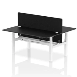 Image of Air B2B 1800x800mm Adjustable 2P Bench Desk CP Black/White + Screen