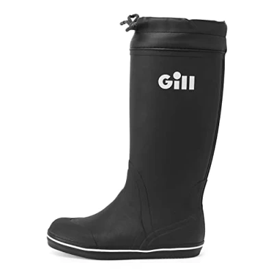 Image of Gill Tall Yachting Boots Non Slip &amp; 100% Rubber for Cruising, Sailing, Fishing Black Size 3.5