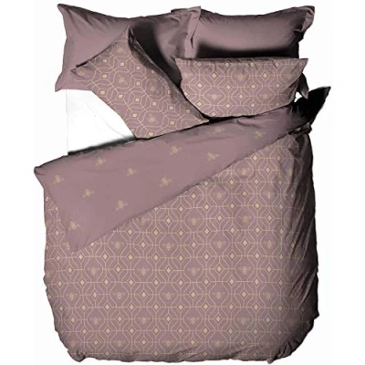Image of furn. Bee Deco Single Duvet Cover Set, Cotton, Polyester, Blush, Single, W137cm x L200cm (Duvet Cover), W50cm L75cm (Pillow Case)