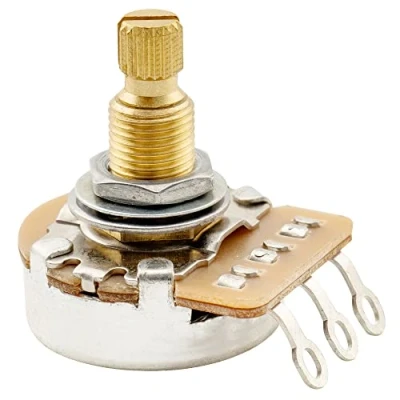 Image of Musiclily Pro HD A1M Full Brass Metric Coarse 18 Spline Split Shaft Pot Audio Taper Potentiometer for Electric Guitar Bass