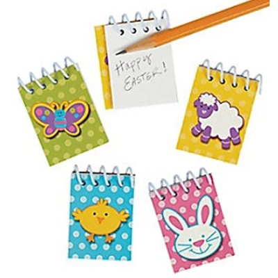 Image of MunchieMoosKids Pack of 12 Mini Easter Spiral Notepads Great Party Bag Fillers