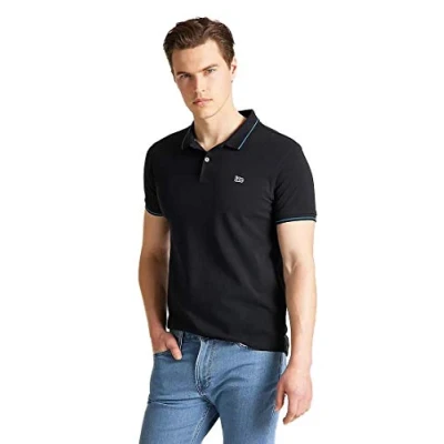 Image of Lee Short Sleeve Regular FIT Polo shirt, Men&#039;s, Size: XL, Black
